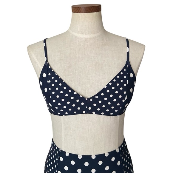 J Crew Navy White Polka Dot Bikini Sz M/L - Picture 13 of 13